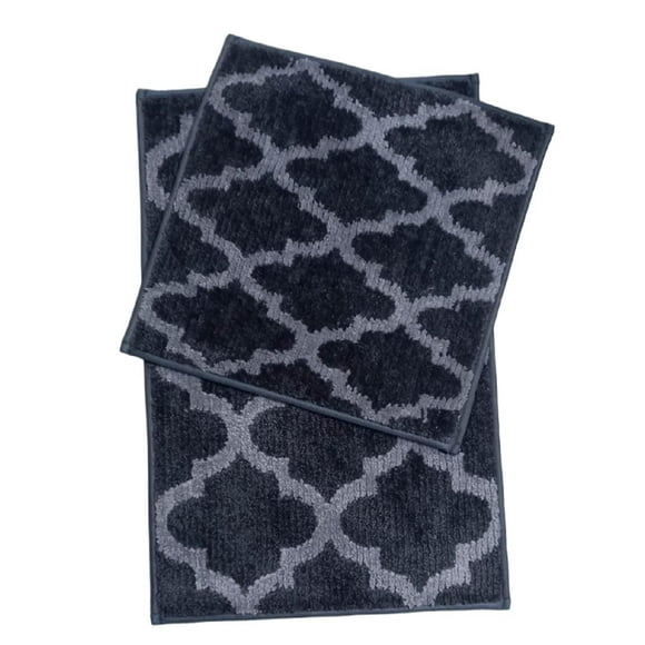 Home Decor Inc. Austin Micro 2-Piece Bathmat Set – 18" x 18" & 18" x 28", Soft Microfiber, Absorbent & Skid-Resistant
