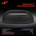 thumbnail image 3 of A-Premium Passenger Side Rearview Mirror Cover Cap - Compatible with Kia Soul 2014-2019 - Smooth Black, Without Turn Signal Hole, 3 of 5