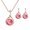 Rose Red, variant on SPRING PARK Women Round Shape Cat Eye Pendant Necklace Earrings Stud Women Jewelry Gift Set
