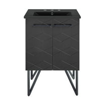 Annecy 24 in. Phantom Black Bathroom Vanity With Black, 3-Hole Ceramic Sink Top