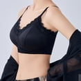 thumbnail image 3 of Koadzawe Women's Lace Trim Bralette, Wireless Soft Cup Bra with Adjustable Spaghetti Straps, V Neck Seamless Comfort Bralette for Everyday Wear, Sleep, Lounge and Layering Black L, 3 of 4