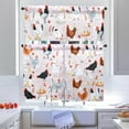 thumbnail image 3 of Rooster Kitchen Curtains and Valances Set - 3 Piece Kitchen Curtains 36 Inch Length Sets with Valance for Windows Rod Pocket Chicken Rooster Kitchen Decor Decorations, 3 of 5