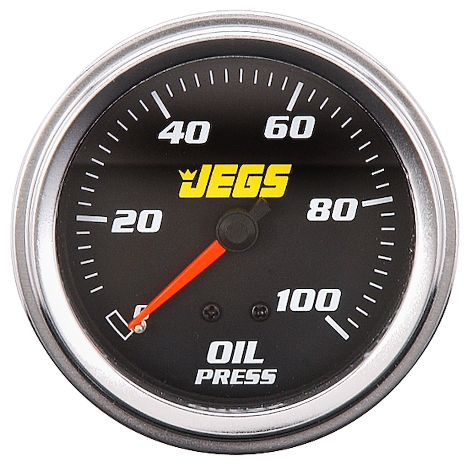 JEGS Oil Pressure Gauge, 2 5/8 in. Mechanical [0-100 psi with Black Face]