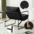 thumbnail image 5 of 29" Wide Modern Sling Accent Chair, Upholstered Soft Armchair with Foam Cushioning, Metal Framed Living Room Chair, Faux Fur-Black, 5 of 10