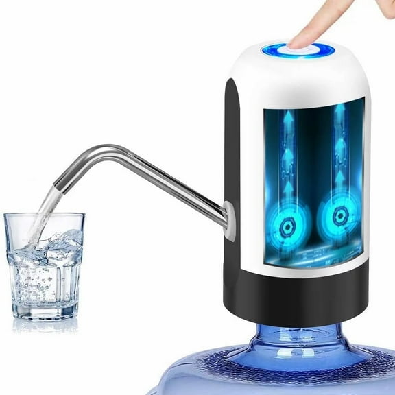 Water Dispenser for 5 Gallon Bottle, Portable USB Charging Electric Water Pump, Drinking Water Jug Pump for Home, Kitchen, Living Room, Office,Camping,Universal for 3-5 Gallon (White)