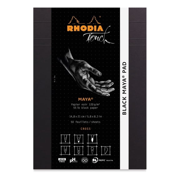 Rhodia Touch Maya Pads-Black, Cross 5" x 8"