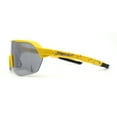 thumbnail image 3 of Xloop Silver Mirror Shield Oversize Half Rim Neon Plastic Sport Sunglasses Yellow, 3 of 4
