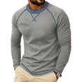 thumbnail image 2 of Cmfcve Men's Crew Neck Raglan Long Sleeve Tops Casual Loose Fit Athletic T-Shirt Fall Workout Running Pullover Shirts, 2 of 7