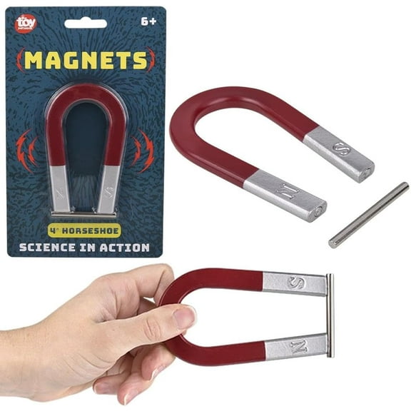 Rhode Island Novelty Metal Horseshoe Magnet (4 Inch) Strong Educational Science Tool for Learning and Fun