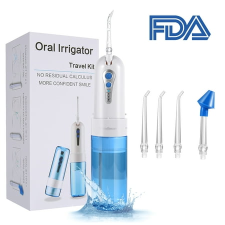- Oral Irrigator Water Flosser, Cordless Dental Water Flossers for teeth - Portable and Rechargeable IPX7 Waterproof 4 Flossing Modes with Cleanable Water Tank for Home and Travel, Braces & Bridges Care