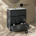 thumbnail image 3 of Liberte 30" Freestanding Bathroom Vanity in Black Oak with Sink Top, 3 of 10