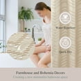 thumbnail image 5 of Siiluminisoy Beige Extra Long Shower Curtains, Heavy-Duty Mold/Mildew-Resistant,Water-Repellent, Machine-Washable,Chevron Textured Design,72 x 78, 5 of 9