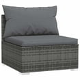 thumbnail image 4 of vidaXL 4 Piece Patio Lounge Set with Cushions Poly Rattan Gray, 4 of 7
