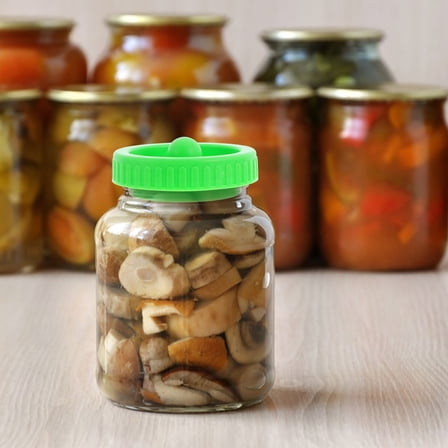 HEANUJJ Mason Jar Fermenting Lid Wide Mouth Plastic Green Lid for Pickling and Storage