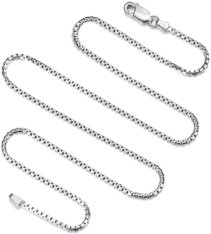 Width 1mm Silver Plated Figaro Chain with Lobster Clasp 20" - 22" 