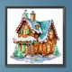 thumbnail image 1 of Pintura de diamante 5D DIY taladro parcial con forma especial Kit de cabaña de Navidad 30x30cm, 1 of 9