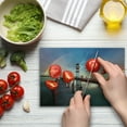 thumbnail image 4 of Lighthouse Cutting Board, Sunset at Seaside Wooden Docks Lighthouse Clouds Rainbow Waterfront Reflection, Decorative Tempered Glass Cutting and Serving Board, Small Size, Multicolor, by Ambesonne, 4 of 5