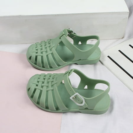 

Bescita Toddler Classic Style Non-slip Shoes Baby Boys Girls Cute Candy Colors Hollow Out Non-slip Soft Sole Beach Roman Sandals(2 Years)