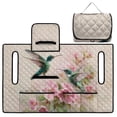 thumbnail image 4 of COEQINE Universal Golf Cart Seat Towel Blanket with 4 Front Pockets & Convenient Fold-Away Design, Fits for EZGO, Yamaha, Club Car and More 2 Person Seats, Hummingbird Flower Beige, 4 of 8