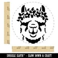 thumbnail image 2 of Flower Crown Llama Head Self-Inking Rubber Stamp Ink Stamper - Blue Ink - Large 1-1/2 Inch, 2 of 7