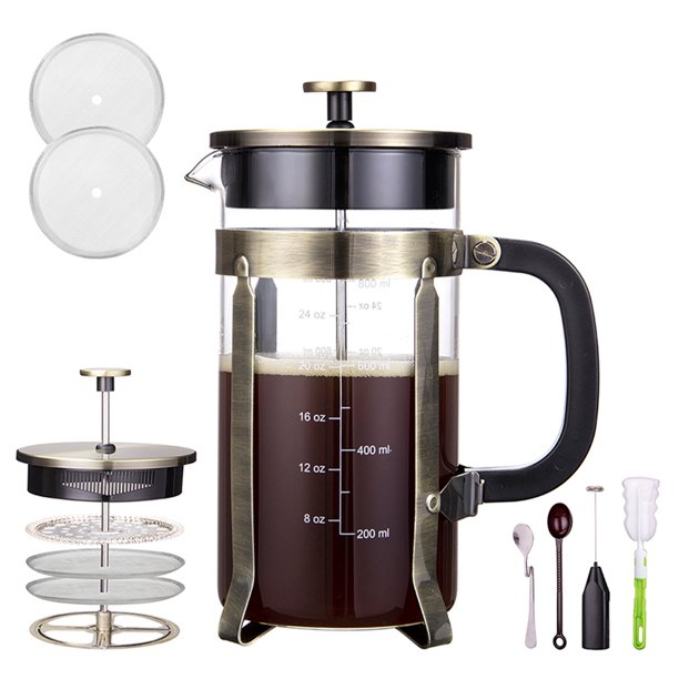 French Press Coffee Tea Maker 34 oz 8 cups 304 Stainless Steel Double