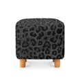 thumbnail image 2 of Jiueut Black Leopard Print Footstool Cover, Removable Square Slipcover with Elastic Bottom Breathable Foot Stool Protection Universal Fit for Most Footrest Sofa, 2 of 7