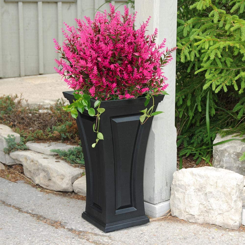 Sinhoon 24 Bundles Artificial Lavender Flowers Outdoor Fake Flowers for Decoration UV Resistant No Fade Faux Plastic Plants Garden Porch Window Box Décor (hot pink)