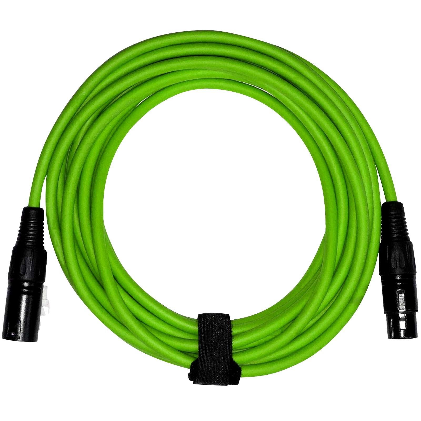 Clutch 20' Green Sure-Fit XLR Female to XLR Male Microphone/Speaker Cables Quad Package
