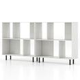 thumbnail image 1 of Gymax 2PCS 4 Cubby Open Bookcase 3-Tier Freestanding Bookshelf w/ Detachable Metal Legs White, 1 of 10