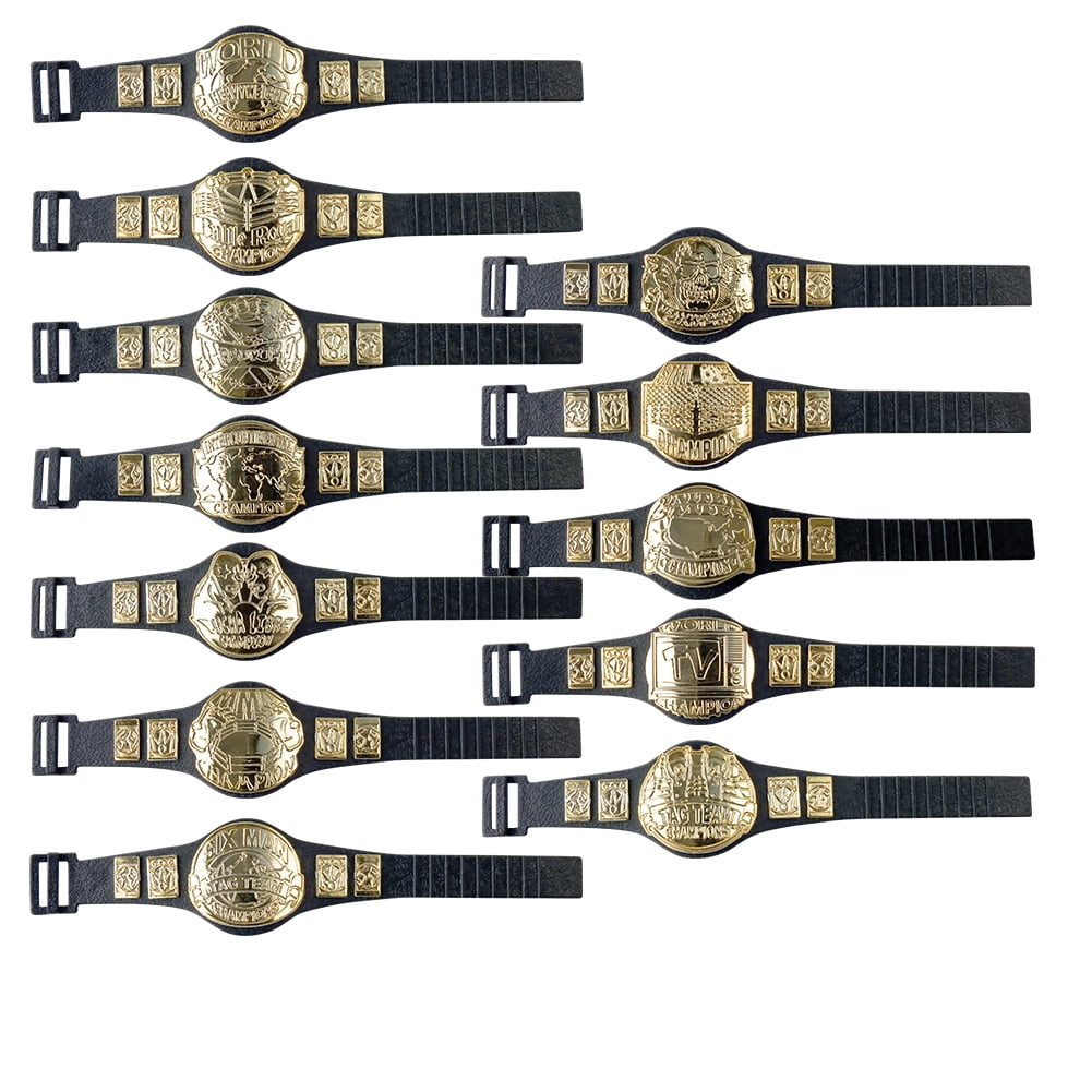 Complete Set of 12 Championship Belts for WWE Wrestling Action Figures
