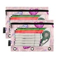 thumbnail image 2 of ALAZA 2 Pack Pencil Pouch Beautiful Glitter Hearts Pencil Case for 3 Ring Binder Clear Window Pencil Bag Organizers, 2 of 6