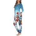 thumbnail image 3 of Conjunto de pijama de dos piezas para mujer, ropa de dormir de manga larga, jersey con patrón navideño, informal, a la moda, 3 of 4