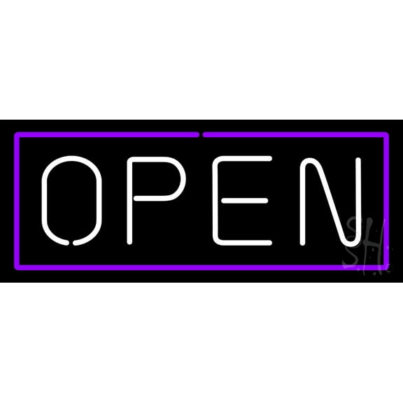 Open LED Neon Sign 13 x 32 - inches, Clear Edge Cut Acrylic Backing, with Dimmer - Bright and Premium built indoor LED Neon Sign for storefront.