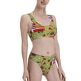 thumbnail image 2 of Daiia Cartoon Fire Truck printed 2 piece Swimsuit Bikinis for Women High Waisted Racerback Bathing Suits Summer Tummy Control Scoop Neck Swimwear-Large, 2 of 8