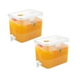 thumbnail image 1 of Oleegame 2PC Produce Storage 2.5 Gallon Refrigerator Beverage Dispenser With Leak Proof Lid Filter Juice Container Sealed Plastic Lemon Water Milk Hot And Cold Tea Pot For Party Use, 1 of 6
