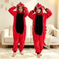 thumbnail image 2 of Ruyang Kids Plush Hooded Jumpsuit Dinosaur Button Down Long Sleeve Bodysuits with 3D Spiked Tail Boys Girls Animal Theme Party Outfit, 2 of 9