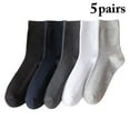 thumbnail image 2 of Men Crew Socks Stripe - 5 Pairs Breathable Cotton Running Socks Workout Socks, 2 of 10