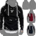 thumbnail image 1 of Sudadera con capucha de Color sólido con parches bordados a la moda con cuello levantado para primavera y otoño para hombre, 1 of 5