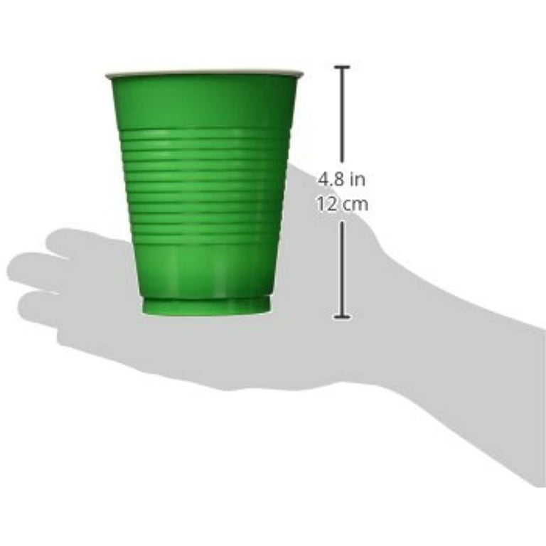  16 oz Green Cups [50 Pack] Disposable Plastic Cup, Big Birthday  Party Cups, St Patrick day Plastic Cups : Health & Household
