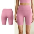 thumbnail image 4 of Miluxas Tummy Control Compression Shorts for Women,High Waist Workout Biker Shorts Pink L(L), 4 of 9
