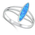 thumbnail image 4 of CHOOSE YOUR COLOR Marquise Blue Simulated Opal Ring .925 Sterling Silver Band CZ Female Size 11, 4 of 4