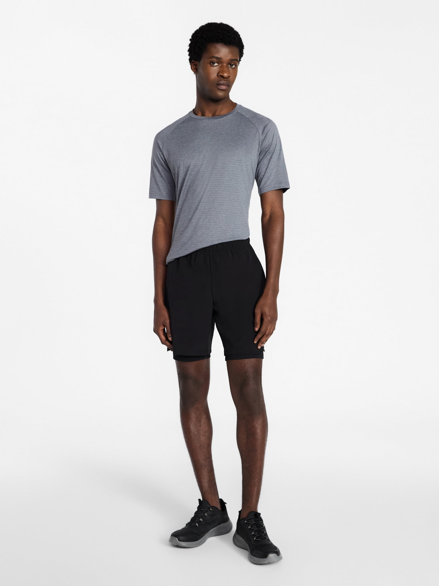 Athletic Works Men's and Big Men's 2 in 1 Gym Shorts with Liner, 6" & 8" Inseams, Sizes S-3XL