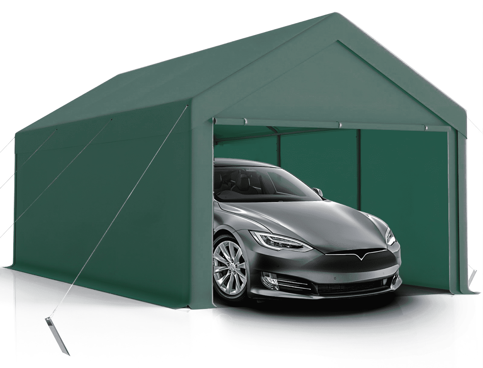 Gaildon W10xL20Ft Heavy Duty Steel Carport Portable Garage with Removable Sidewalls, Waterproof&Anti-Sunburn&Adjustable Height, Green