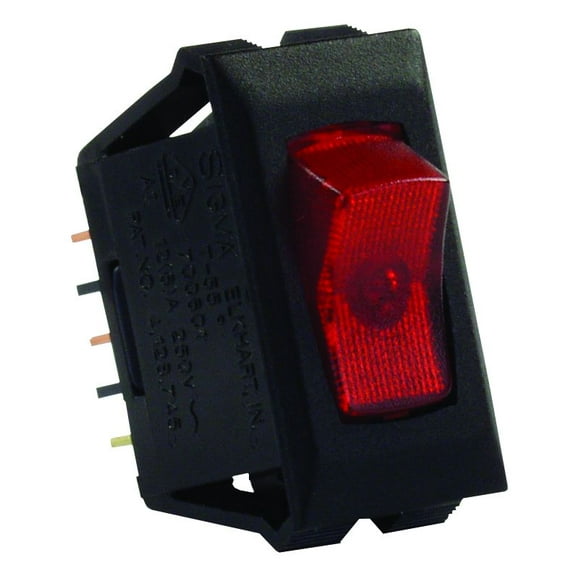 JR Products 12515 Illuminated 120V On/Off Switch - Red/Black