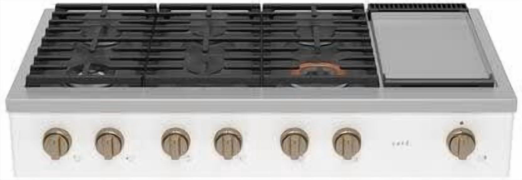 48 Inch Commercial-Style Gas Rangetop with 6 Sealed Burners, Continuous Grates