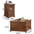 thumbnail image 2 of Joaxswe Coffee Table Set of 3, Square Flip Coffee Table with Power Outlets, Farmhouse Coffee Table w/Large Hidden Storage, Side Table for Hall, Brown, 2 of 8