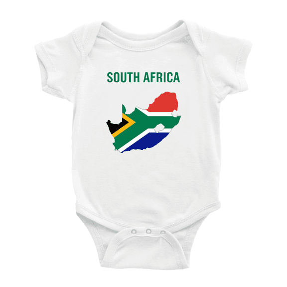 South Africa Map Flag Boy Girl Bodysuits (White, 0-3 Months)