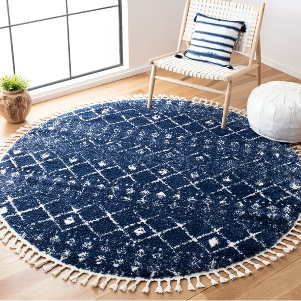 Safavieh Berber Fringe Robynne Aztec Shag Area Rug, 6'7" X 6'7" Round