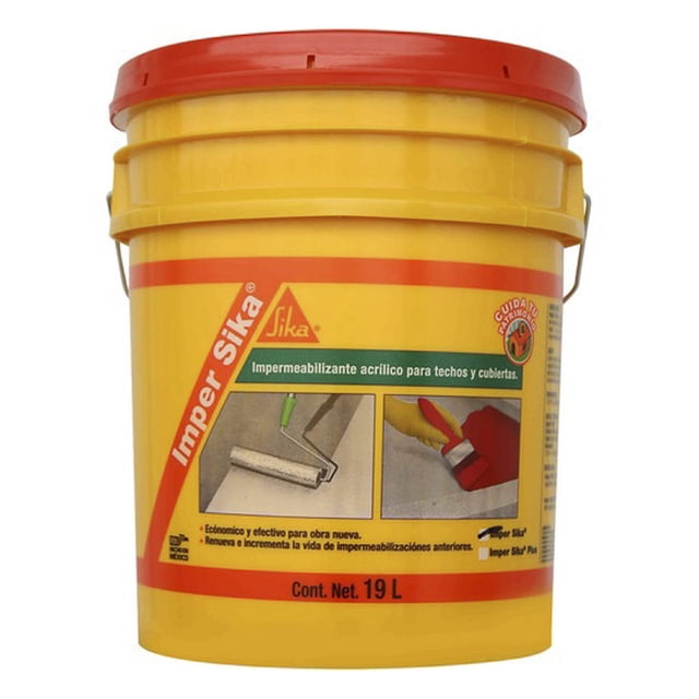 Impermeabilizante 3 Años 19L Rojo Cubeta Impersi Sika 407086 SIKA 407086