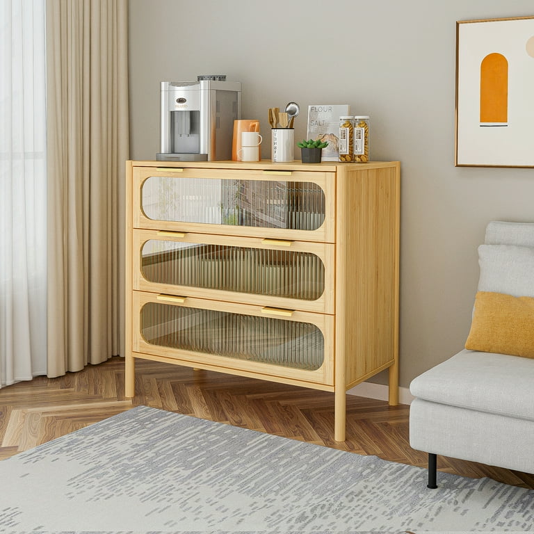 bamboo dresser Faux bamboo dresser with wicker drawers – Winston's Collection main image 0
